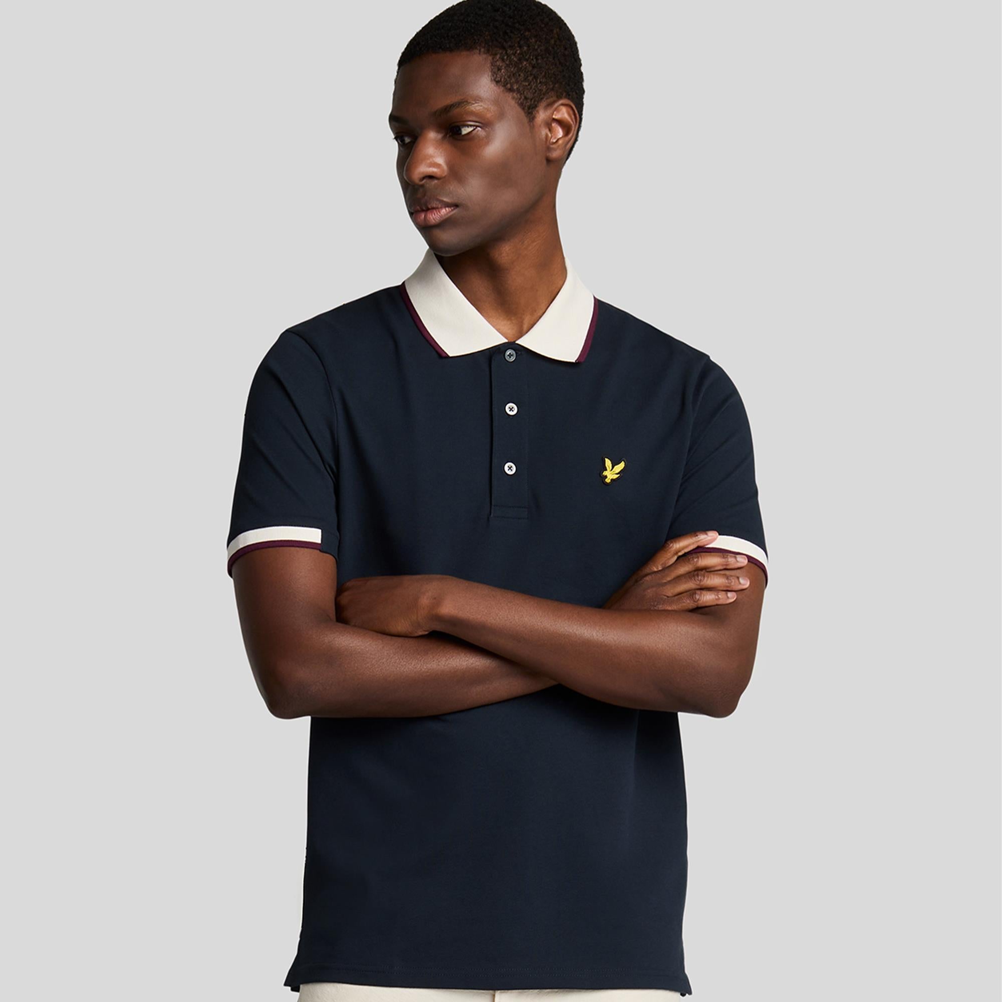Lyle & Scott Half Tipped Mens Polo Shirt Dark Navy
